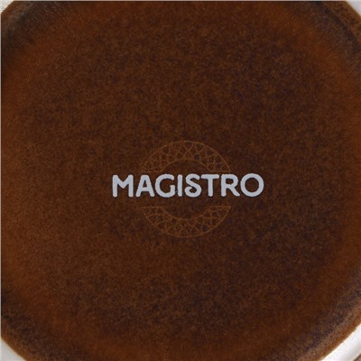 Салатник Magistro Garland, 700 мл, d=17 см, фарфор, синий, коричневый