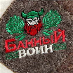 Шапка для бани и сауны «Банный воин: викинг», полиэфир 70%, шерсть 30%, «Банная забава»