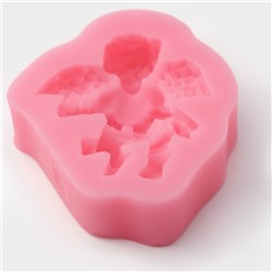Молд для заливки Доляна «Ангел с гармошкой», силикон, 9×7.4×2 см, розовый