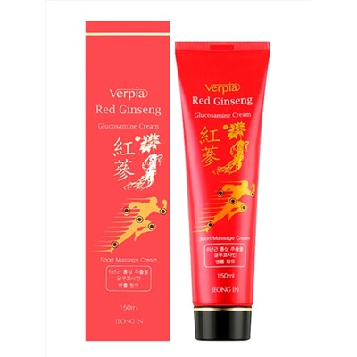 Juno Массажный крем для суставов с красным женьшенем и глюкозамином / Verpia Jeong In Red Ginseng Glucosamine Cream, 150 мл 25359