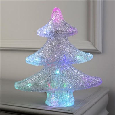 Светодиодная фигура «Ёлочка» 25×30×6 см, акрил, батарейки ААх2 (не в комплекте), свечение мульти (RGB)