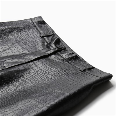 Брюки женские из экокожи прямые MINAKU: Eco leather, чёрные, размер 46