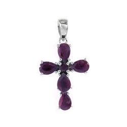 Подвеска из серебра рубин, Сесиль