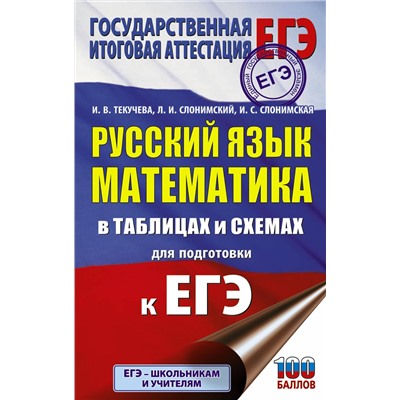 АСТ И. В. Текучева, Л. И. Слонимский, И. С. Слонимская "ЕГЭ. Русский язык. Математика в таблицах и схемах для подготовки к ЕГЭ"