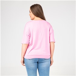 Джемпер, трикотаж, розовый