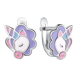 Серьги из серебра эмаль, Л-12782