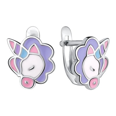 Серьги из серебра эмаль, Л-12782