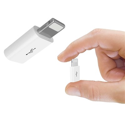 Переходник с Android на Apple - MicroUSB/Lightning адаптер для iPhone и iPad пластиковый для передачи данных и зарядки аккумулятора
