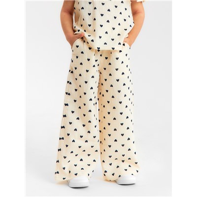 Брюки из муслина для девочки KAFTAN «Сердечки», рост 128 см