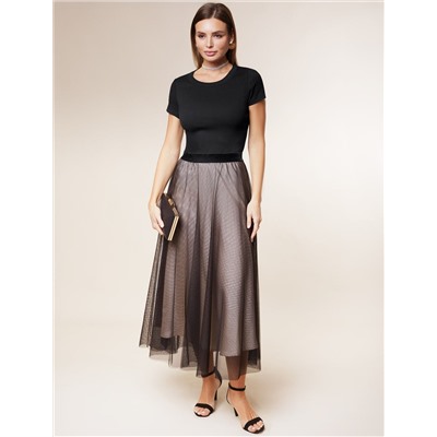 Футболка из фактурного трикотажа в рубчик