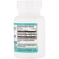 Nutricology, Цитрат цинка 50, 60 вегетарианских капсул