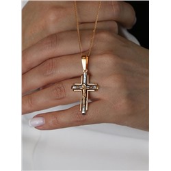 Крест из золочёного серебра с чернением - 4,7 см 925 пробы 3-287чз