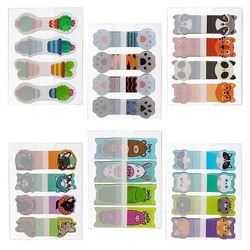 Закладки с клеевым краем 15х50мм 4диз. х20шт. пластик фигурные "Cute Stories" 090922 Хатбер