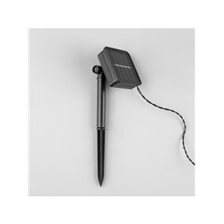 Гирлянда «Нить», 4.5 м, уличная, с насадками «Цветок», IP44, 30 LED, 2 режима, солнечная батарея, тёмная нить, свечение мульти