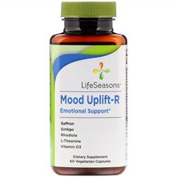 LifeSeasons, Mood Uplift-R, эмоциональная поддержка, 60 вегетарианских капсул