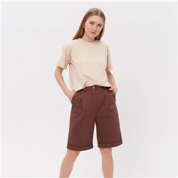 Бермуды женские MINAKU: Enjoy, шоколадные, размер 46