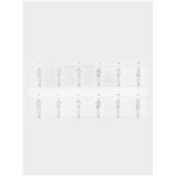 Крючки настенные самоклеящиеся, 6 крючков на общей гибкой прозрачной основе, набор 2 шт.