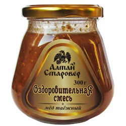 Мёд "Оздоровительная смесь" с инжиром, имбирем, девясилом и шиповником