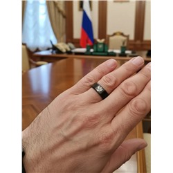 Кольцо из нержавеющей стали с гравировкой герба России