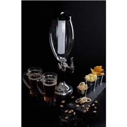 Башня пивная «Вавилон стиль», 3 л, колба для льда, подсветка, батарейки CR=2032, пластик, коричневая