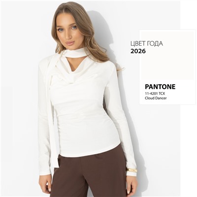 Лонгслив с креативным воротником, Гламур на максималках