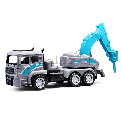 Машина "Строительные работы" с дорожными знаками, в коробке