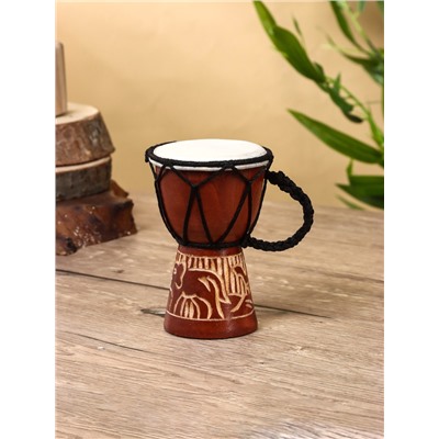 Сувенирный музыкальный инструмент барабан джембе «Светлый», 12×9×9 см, МИКС