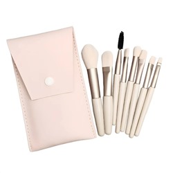 Nail Art Набор профессиональных кистей для макияжа в пенале из экокожи, кремово-белый, 8 шт. 24574