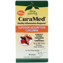 Terry Naturally, CuraMed, 750 мг, 60 гелевых капсул