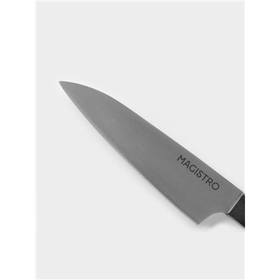 Нож кухонный овощной Magistro Hinshitsu, нержавеющая сталь, лезвие 10.6 см, длина 24 см, чёрный