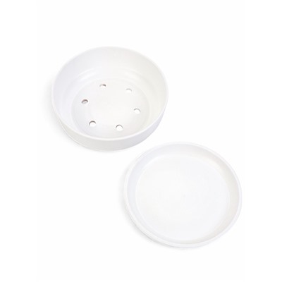 Горшок - бонсайница «Огма», для кактусов и суккулентов, 3 л, d=26 см, h=8 см, керамика, с поддоном, белый