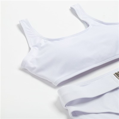 Купальник раздельный с поясом женский MINAKU, белый, размер 48