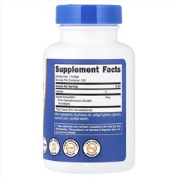 Nutricost, астаксантин, 4 мг, 120 капсул