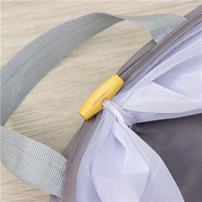 Корзина для белья складная Доляна, 35×35×43 см, серая