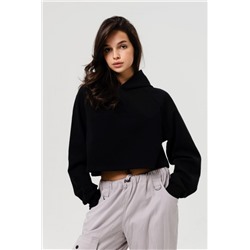 Свитшот 2 оверсайз короткий (Черный)