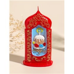 Свеча декоративная «Пасхальная свеча с куличиком», 8×15 см, 180 г