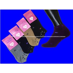 OSKO термоноски женские внутри махра Кошка укороченные арт. 1804 (1802)