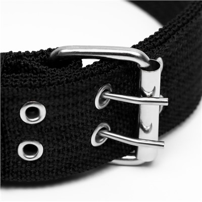 Ошейник четырехслойный, 65×4 см, ОШ 54-60 с, с вертлюгом, полиэстер, чёрный