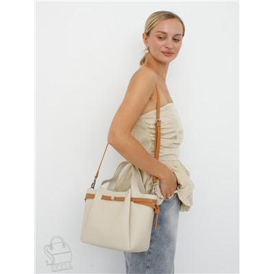 Сумка женская кожаная 52982OS off white Polina&Eiterou