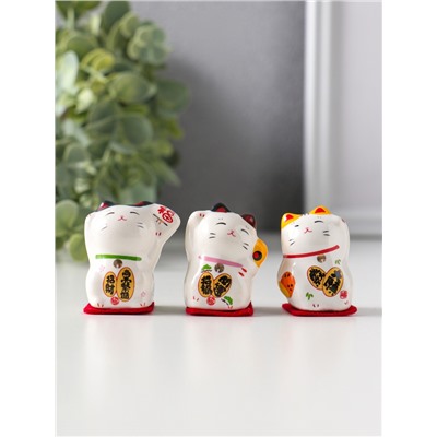Набор фигурок керамика «Котики Манэки-нэко», 3 шт.