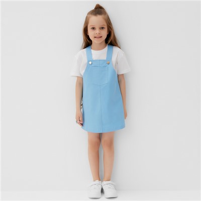 Сарафан джинсовый KAFTAN, размер 32 (110-116 см), голубой