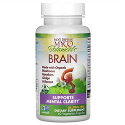 Fungi Perfecti, MycoBotanicals, для улучшения работы мозга, 60 вегетарианских капсул