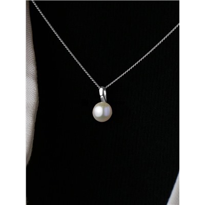 Подвеска из серебра с культивированным жемчугом родированная П50270