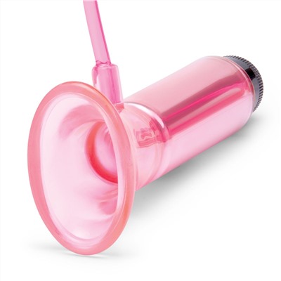 Розовый вакуумный стимулятор для клитора с вибрацией Vibrating Clitoral Pump with Quick Release