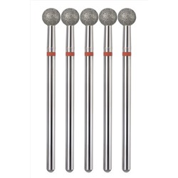 Manita Professional Фреза алмазная шар для аппаратного маникюра 856.104.001.048.050 ФАШ-5,0М, красная насечка, ø 5 мм, 5 шт. KRISTALLER, 1231186