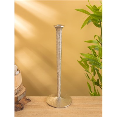 Подсвечник «Флейта», 37 см, алюминий, серебро