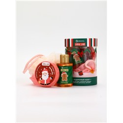 Подарочный набор новогодний в тубусе «Лисичка», бомбочка, гель, мочалка, URAL LAB