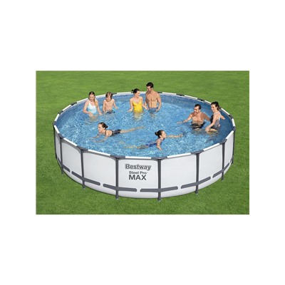 Бассейн каркасный Bestway Steel Pro MAX 56462, 549×122 см, фильтр-насос, лестница, тент, круглый