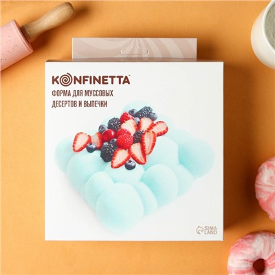 Форма для муссовых десертов и выпечки KONFINETTA «Воздушные пузыри», силикон, 20×5.5 см, белая
