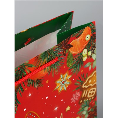 Пакет подарочный новогодний «С новым годом!», 26×32×12 см